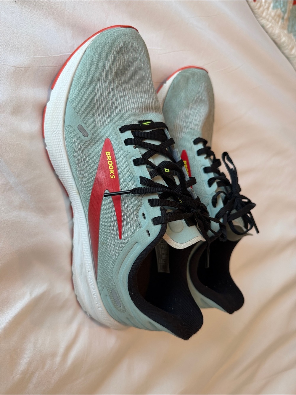 Brooks Women's Mint Running Shoes with Red Accents